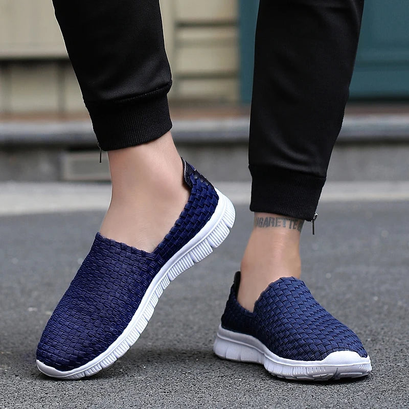 Men Breathable Woven Loafers