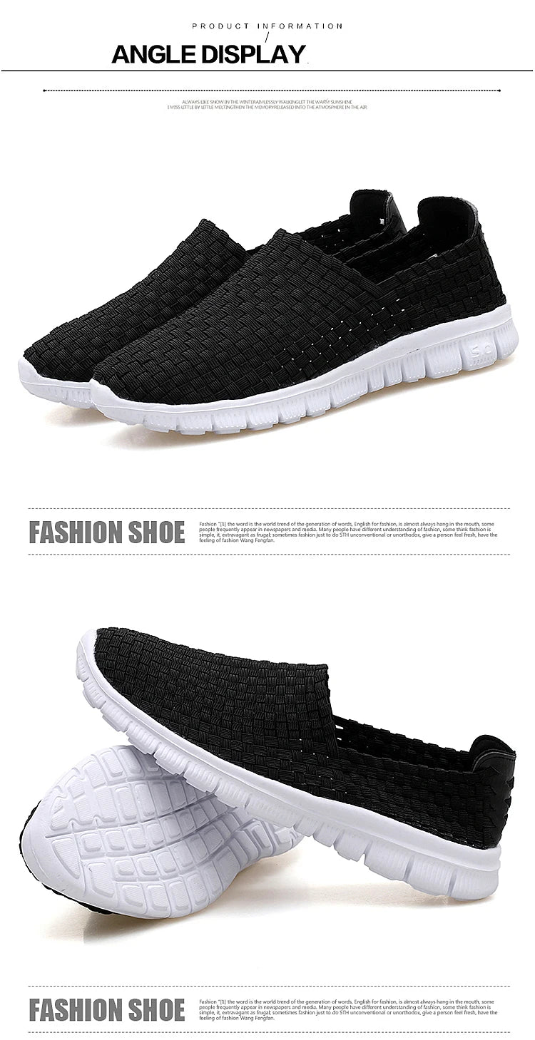 Men Breathable Woven Loafers
