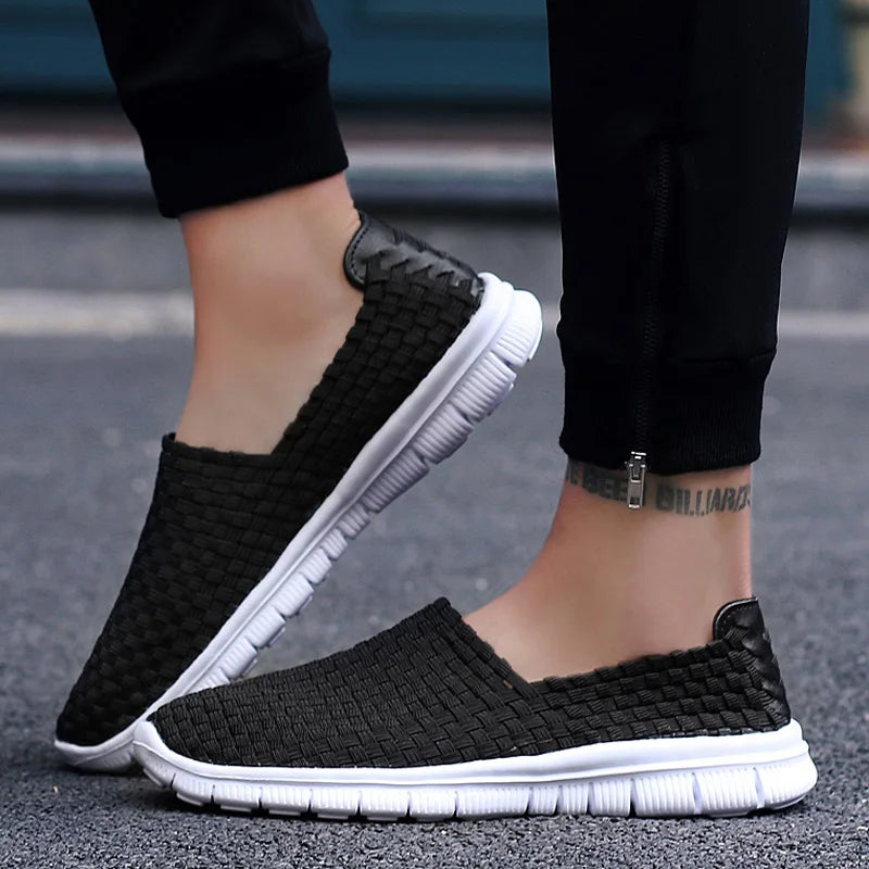 Men Breathable Woven Loafers