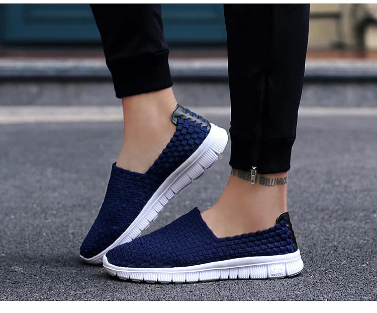 Men Breathable Woven Loafers