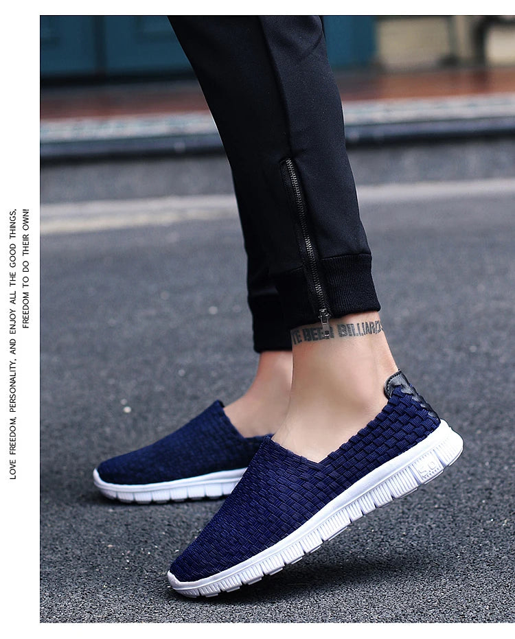 Men Breathable Woven Loafers