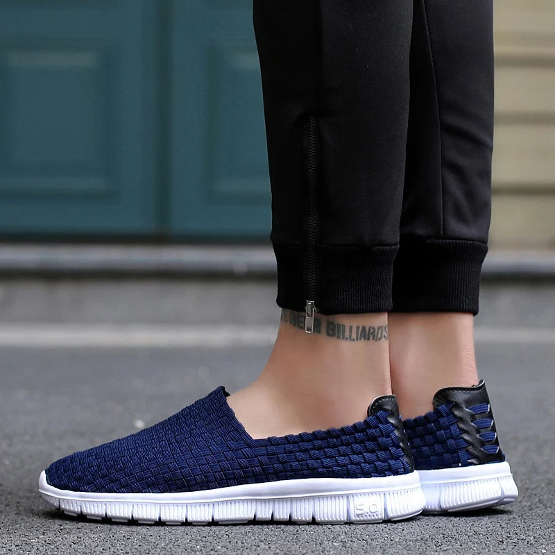 Men Breathable Woven Loafers