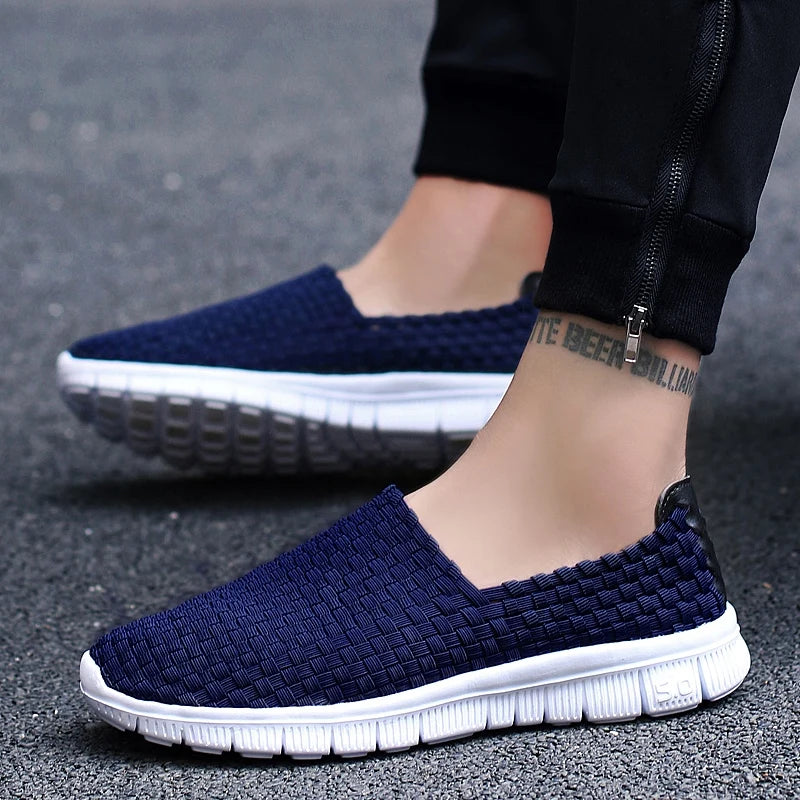 Men Breathable Woven Loafers