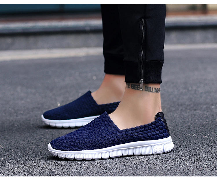 Men Breathable Woven Loafers