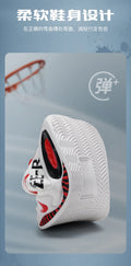  Kids High Top Basketball Sneakers in stylish red and white design, featuring ankle support for young athletes.