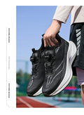  Lightweight Running Sneakers being worn by a person on a bridge, showcasing breathable and non-slip features.