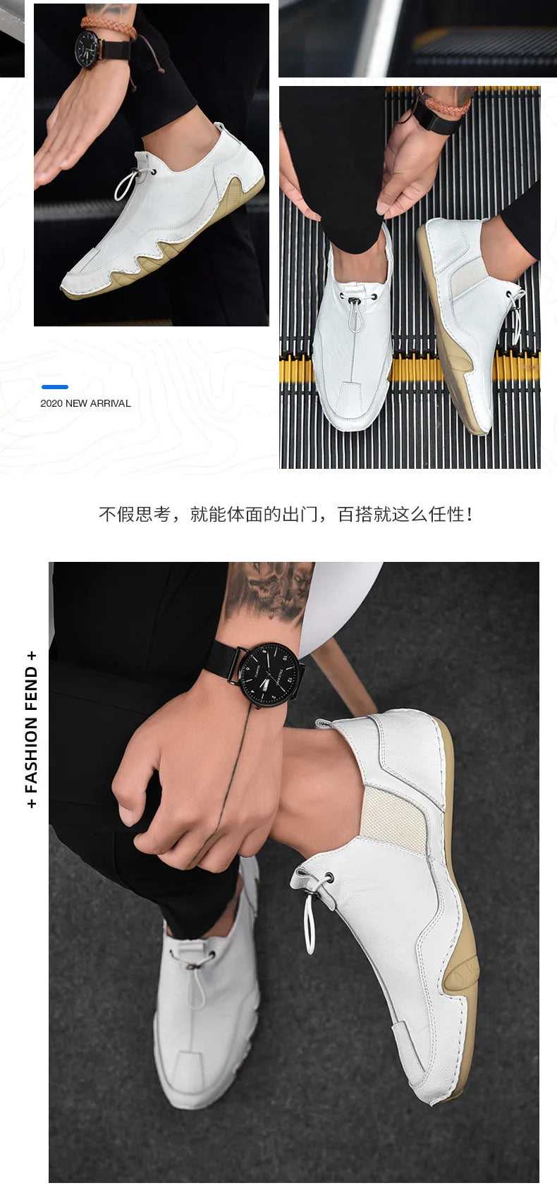Men’s Casual Leather Sneakers – Comfortable Walking Shoes in a hand-held view showcasing black leather design