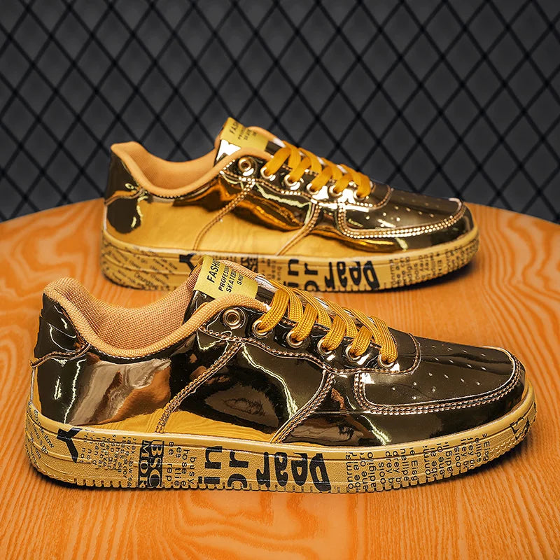 Men Luxury Gold Sneakers