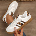 Women Luxury Designer Sneakers 2025 with leopard print accents and slip-on style for casual comfort.