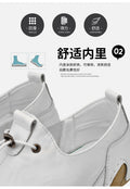 Men’s Casual Leather Sneakers – Comfortable Walking Shoes in a hand-held view showcasing black leather design