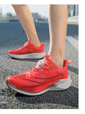  Lightweight Running Sneakers being worn by a person on a bridge, showcasing breathable and non-slip features.