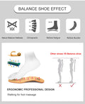 Women Orthopedic Sneakers – Comfortable Balance Shoes displayed on mossy ground with outdoor tools and rustic background.