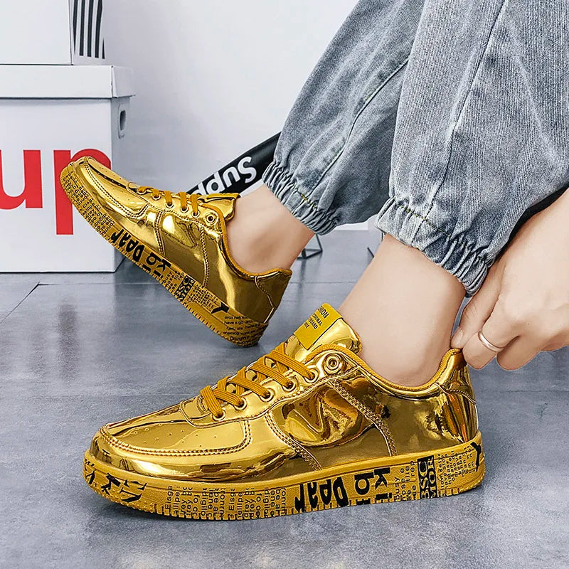 Men Luxury Gold Sneakers