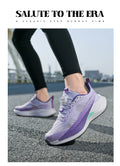  Lightweight Running Sneakers being worn by a person on a bridge, showcasing breathable and non-slip features.