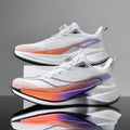  Lightweight Running Sneakers being worn by a person on a bridge, showcasing breathable and non-slip features.