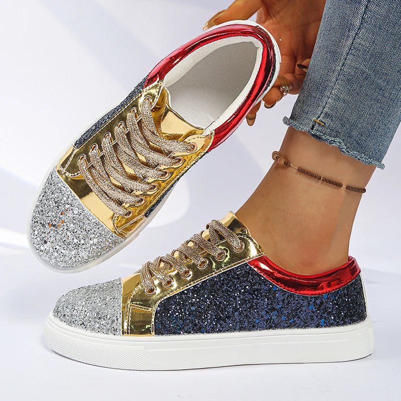 Women Glitter Platform Sneakers 2026 