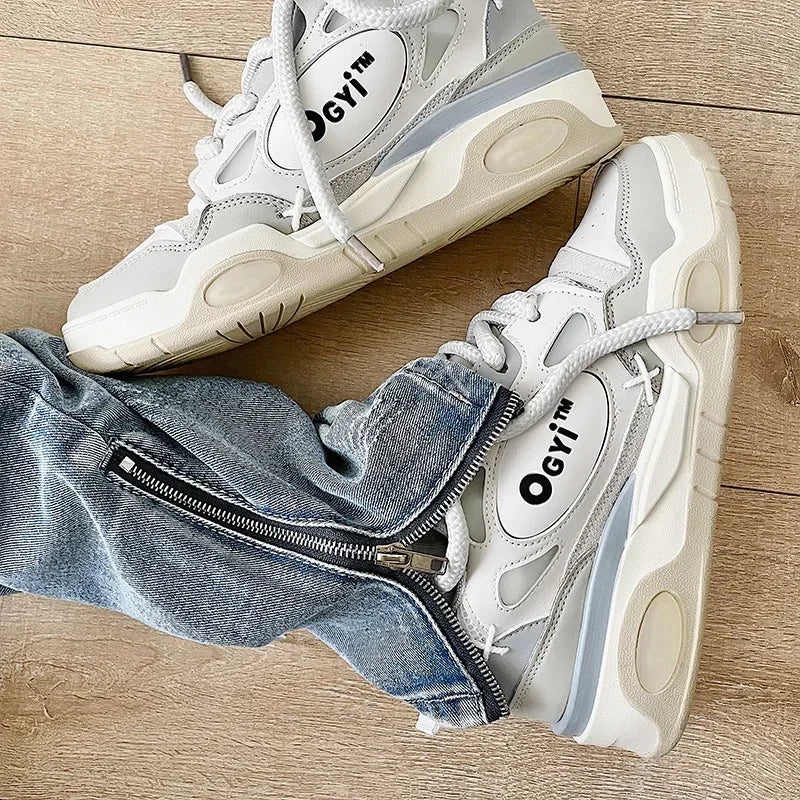 Men Korean Platform Sneakers 2025