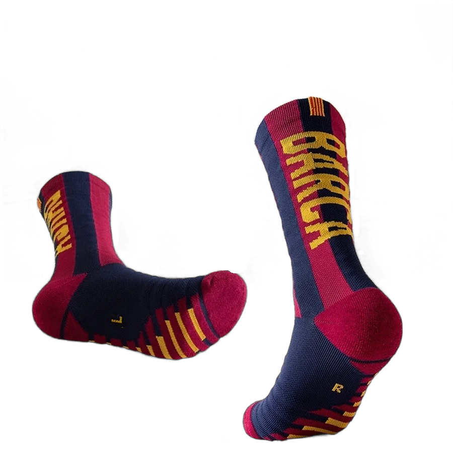 Men’s Anti Slip Soccer Socks in navy and maroon with player number 10 design for football and basketball