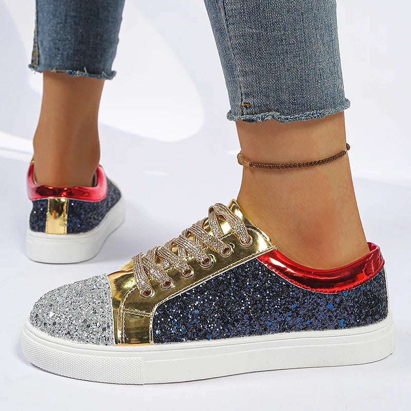 Women Glitter Platform Sneakers 2026 