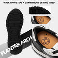 Women Orthopedic Sneakers – Comfortable Balance Shoes displayed on mossy ground with outdoor tools and rustic background.