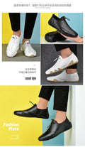 Men’s Casual Leather Sneakers – Comfortable Walking Shoes in a hand-held view showcasing black leather design