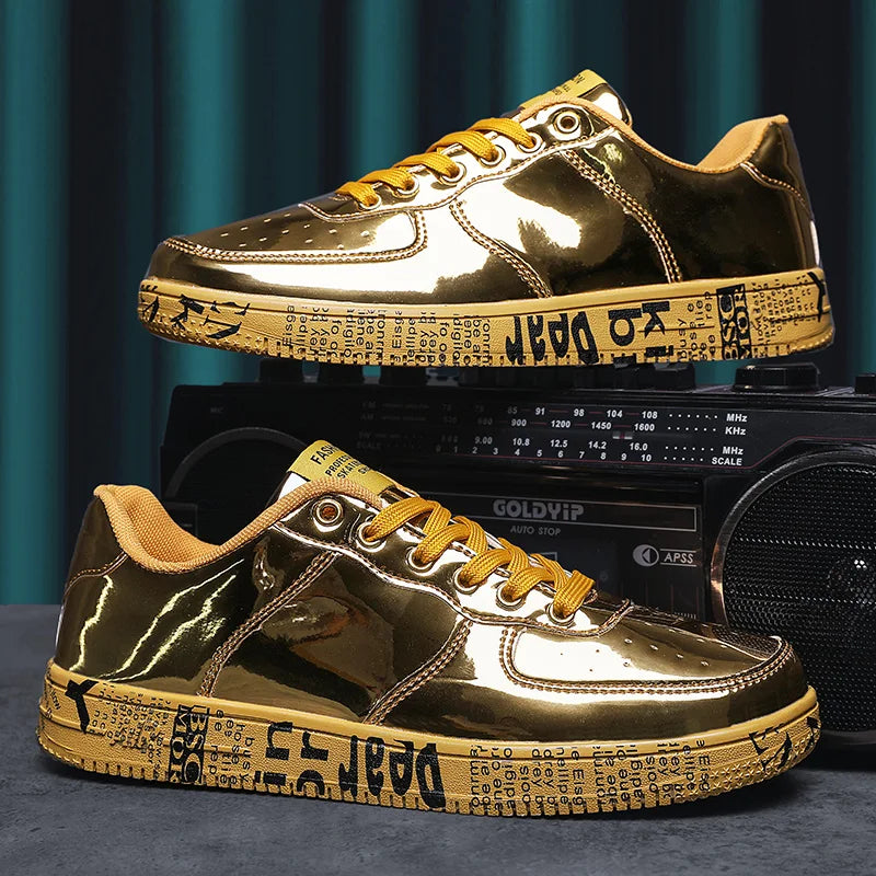 Men Luxury Gold Sneakers