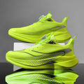  Lightweight Running Sneakers being worn by a person on a bridge, showcasing breathable and non-slip features.