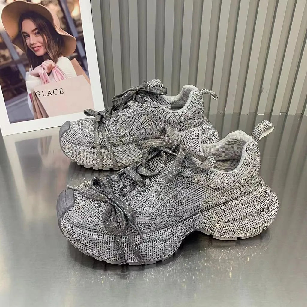 Women Customized Fashion Sneakers in grey with stylish design and comfortable fit.