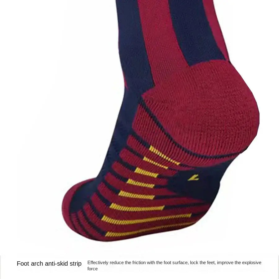 Men’s Anti Slip Soccer Socks in navy and maroon with player number 10 design for football and basketball