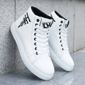 High Top Sneakers – Stylish casual skate shoes on a textured surface.