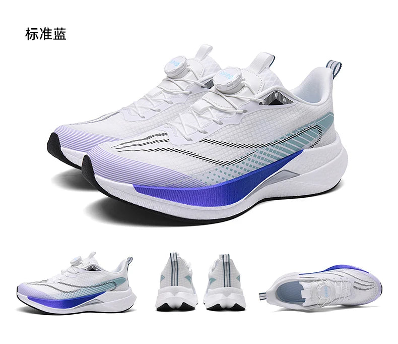  Lightweight Running Sneakers being worn by a person on a bridge, showcasing breathable and non-slip features.