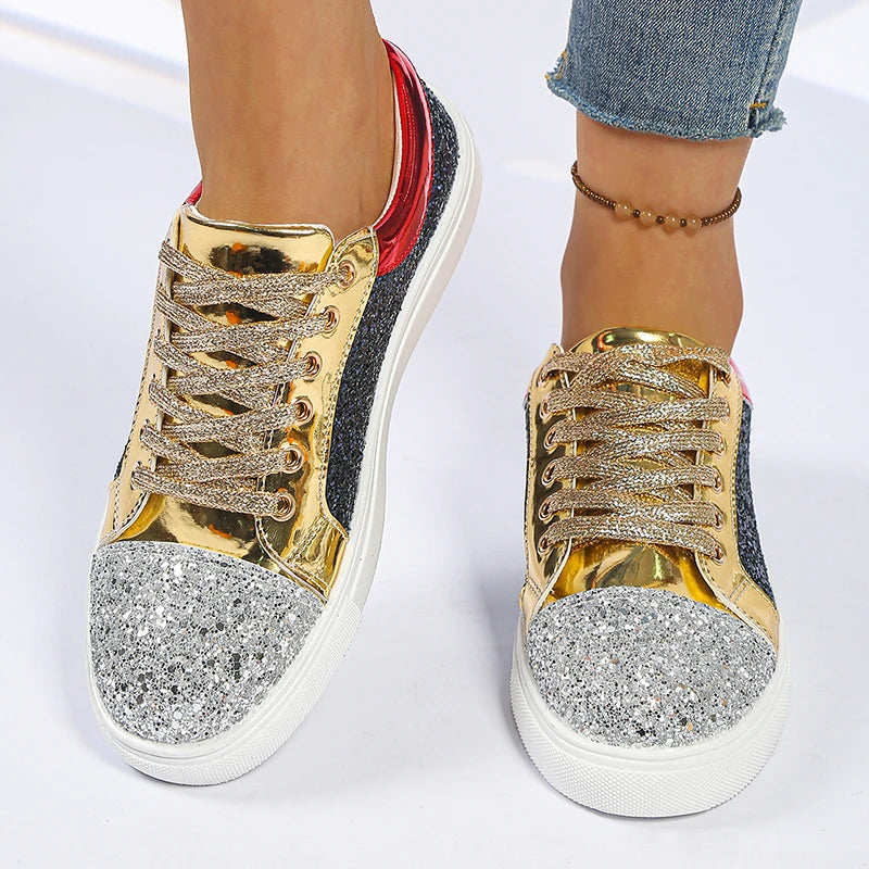 Women Glitter Platform Sneakers 2026 
