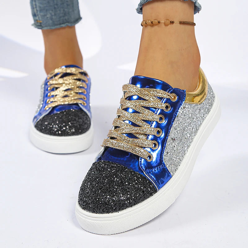 Women Glitter Platform Sneakers 2026 