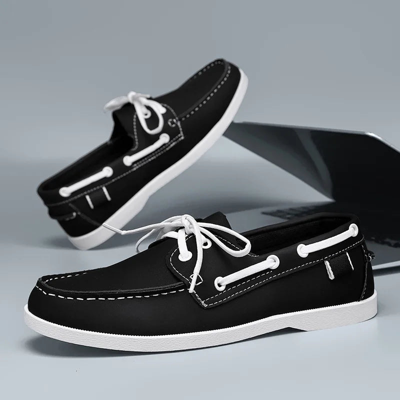 Luxury Men's Casual Shoes Designer Fashion Loafers High Quality Non Slip Lace Up Business Shoes Plus Size PU Leather Men Shoes