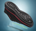 Men's Lightweight Running Sneakers in black being laced up, perfect for casual and sporty looks.