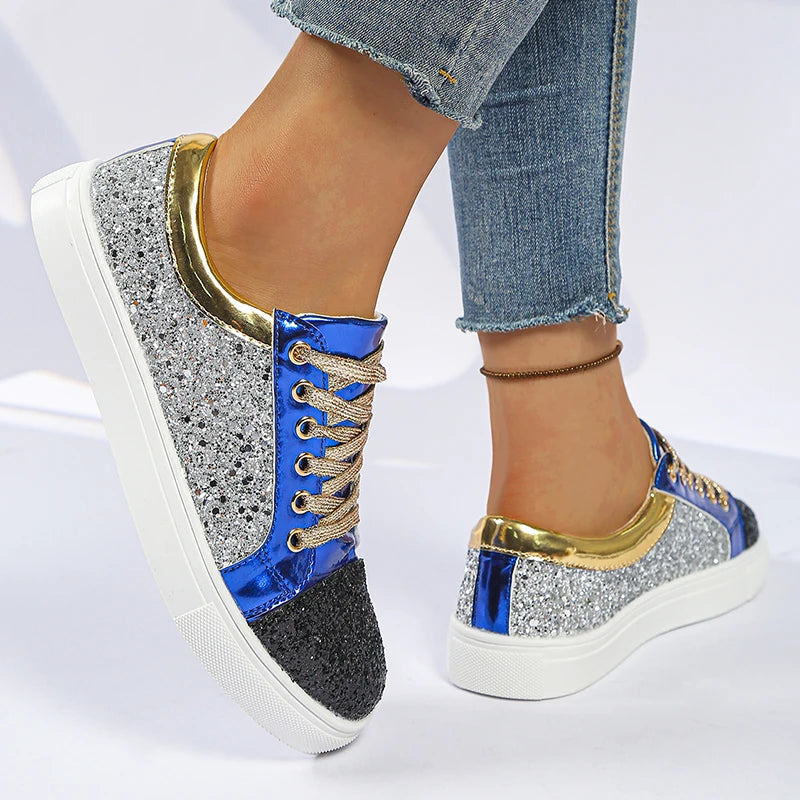 Women Glitter Platform Sneakers 2026 
