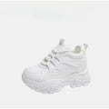 Women's High Top Platform Walking Sneakers in black, featuring chunky design and lightweight comfort for daily wear.