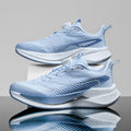  Lightweight Running Sneakers being worn by a person on a bridge, showcasing breathable and non-slip features.
