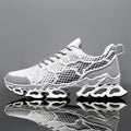 Men’s Breathable Running Sneakers in stylish orange color with lightweight mesh design and unique sole cushioning
