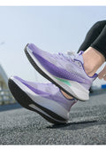  Lightweight Running Sneakers being worn by a person on a bridge, showcasing breathable and non-slip features.