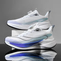  Lightweight Running Sneakers being worn by a person on a bridge, showcasing breathable and non-slip features.