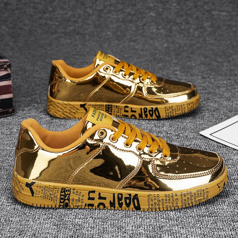 Men Luxury Gold Sneakers