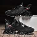 Men’s Breathable Running Sneakers in stylish orange color with lightweight mesh design and unique sole cushioning