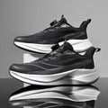  Lightweight Running Sneakers being worn by a person on a bridge, showcasing breathable and non-slip features.