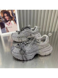 Women Customized Fashion Sneakers in grey with stylish design and comfortable fit.