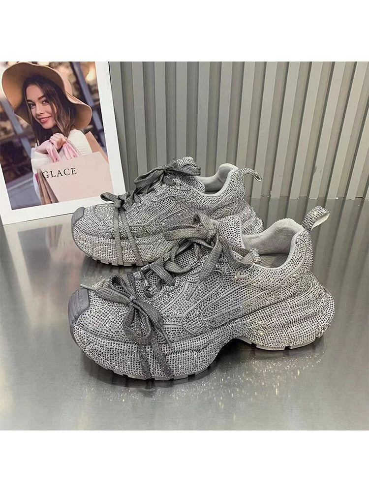 Women Customized Fashion Sneakers in grey with stylish design and comfortable fit.
