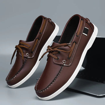 Luxury Men's Casual Shoes Designer Fashion Loafers High Quality Non Slip Lace Up Business Shoes Plus Size PU Leather Men Shoes