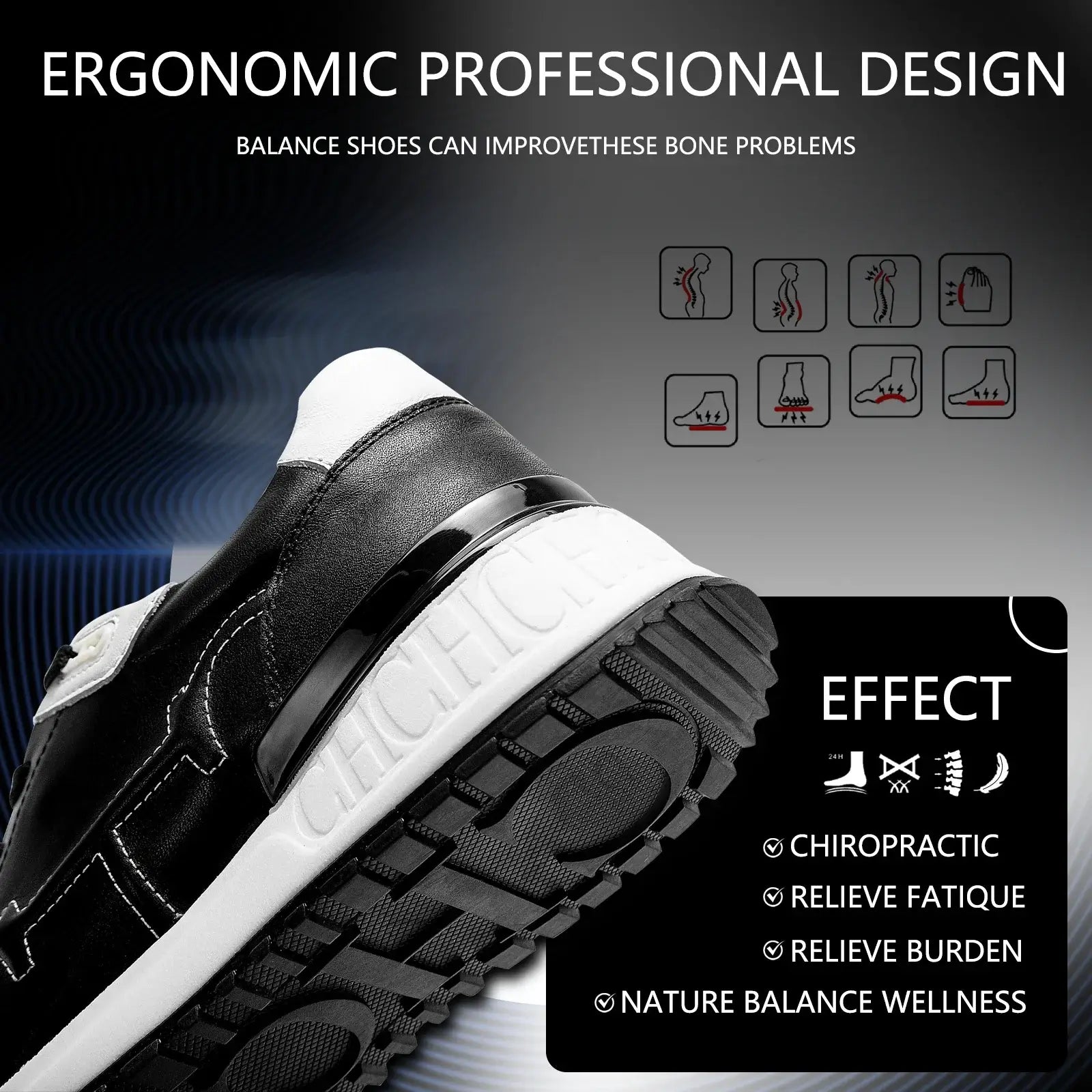Women Orthopedic Sneakers – Comfortable Balance Shoes displayed on mossy ground with outdoor tools and rustic background.
