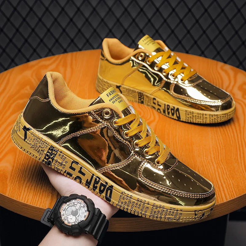 Men Luxury Gold Sneakers