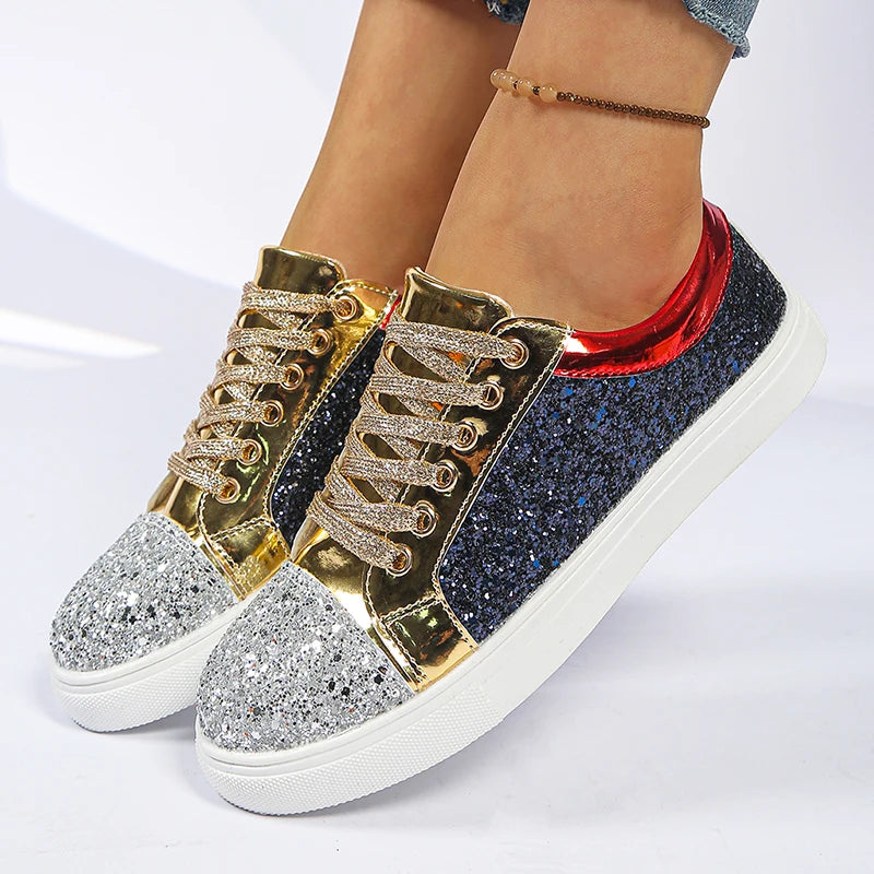 Women Glitter Platform Sneakers 2026 